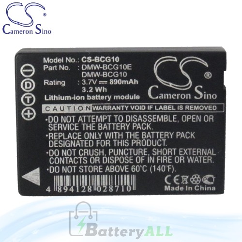CS Battery for Panasonic Lumix DMC-ZX3R / DMC-ZX3S / DMC-ZX3T Battery 890mah CA-BCG10