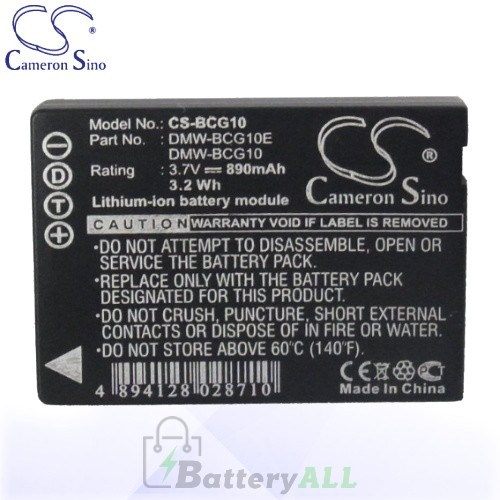 CS Battery for Panasonic Lumix DMC-TZ10EG-R / DMC-TZ10EG-S Battery 890mah CA-BCG10