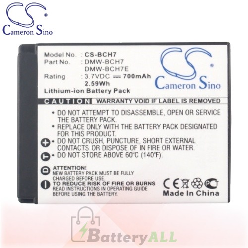 CS Battery for Panasonic Lumix DMC-FT10EB-R / DMC-FT10K Battery 690mah CA-BCH7