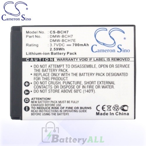 CS Battery for Panasonic Lumix DMC-FP1EB-K / DMC-FP1EB-P Battery 690mah CA-BCH7