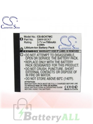 CS Battery for Panasonic Lumix DMC-FH2S / DMC-FH4P / DMC-FH4S Battery 700mah CA-BCK7MC