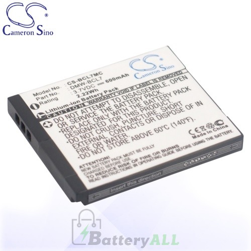 CS Battery for Panasonic DMW-BCL7 / DMW-BCL7E / Lumix DMC-F5 Battery 600mah CA-BCL7MC