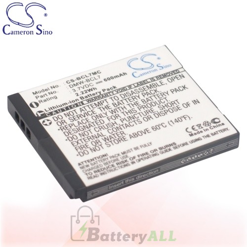 CS Battery for Panasonic Lumix DMC-XS1 / DMC-XS1R / DMC-XS1W Battery 600mah CA-BCL7MC