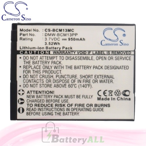 CS Battery for Panasonic Lumix DMC-LZ40 / DMC-FT5 Battery 950mah CA-BCM13MC