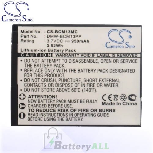 CS Battery for Panasonic Lumix DMC-TS5 / DMC-TS5A / DMC-TS5D Battery 950mah CA-BCM13MC