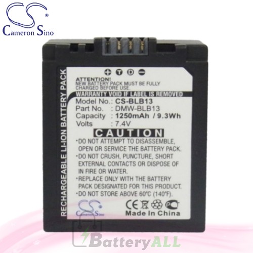 CS Battery for Panasonic Lumix DMC-G2R / DMC-G10 / DMC-G10K Battery 1250mah CA-BLB13