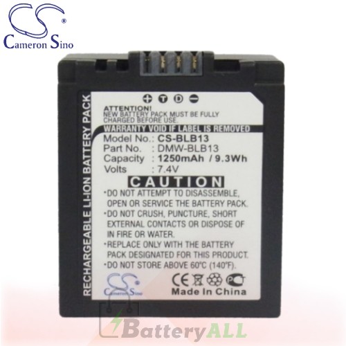 CS Battery for Panasonic Lumix DMC-GH1KEB-K / DMC-G1W Battery 1250mah CA-BLB13
