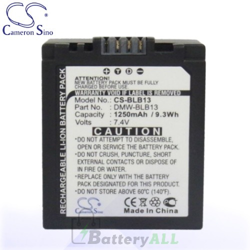 CS Battery for Panasonic Lumix DMC-G1KEB-R / DMC-G1KEG-A Battery 1250mah CA-BLB13