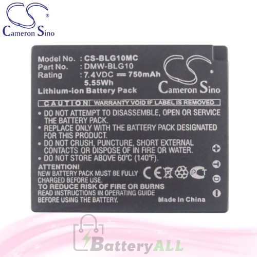 CS Battery for Panasonic Lumix DMC-GF3C / DMC-GF3K Battery 750mah CA-BLG10MC