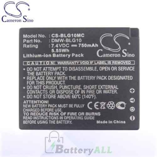 CS Battery for Panasonic Lumix DMC-LX100K / DMC-LX100S Battery 750mah CA-BLG10MC