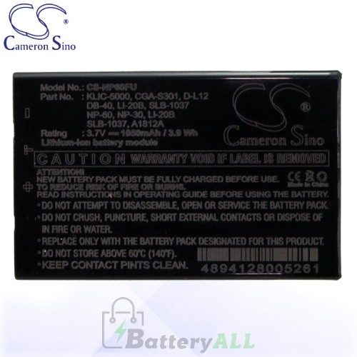CS Battery for Panasonic VW-VBA20 / VW-VBA21 / SV-AS3 Battery 1050mah CA-NP60FU