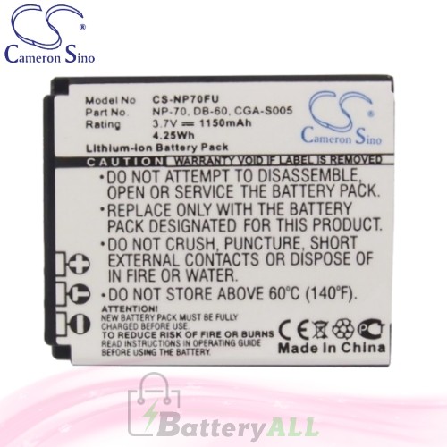 CS Battery for Panasonic Lumix DMC-FX01EG-K / DMC-FX01EG-S Battery 1150mah CA-NP70FU