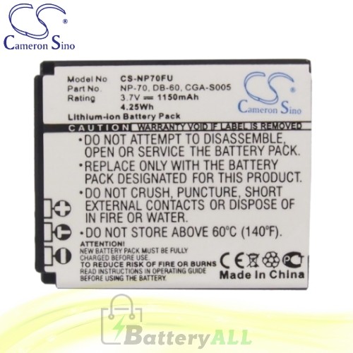 CS Battery for Panasonic Lumix DMC-FX9EB-S / DMC-FX9EG Battery 1150mah CA-NP70FU