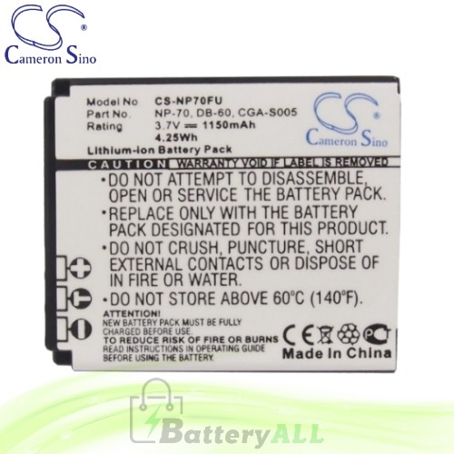 CS Battery for Panasonic Lumix DMC-FX100EF-N / DMC-FX100EF-S Battery 1150mah CA-NP70FU