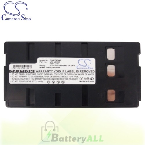 CS Battery for Panasonic NV-S20 / NV-S250 / NV-S4 / NV-S5 Battery 4200mah CA-PDHV40