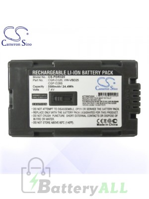 CS Battery for Panasonic AG-DVC15 / NVDA1B / NV-DA1B Battery 3300mah CA-PDR320