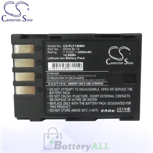 CS Battery for Panasonic Lumix DMC-GH3HGK / DMC-GH3KBODY Battery 2000mah CA-PLF190MH