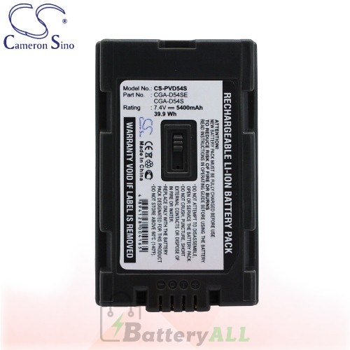 CS Battery for Panasonic AJ-PCS060G / NV-DS29 / NV-DS29EG Battery 5400mah CA-PVD54S