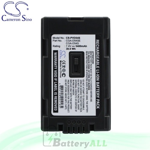 CS Battery for Panasonic NV-MX5 / NV-MX500 / NV-MX500EG Battery 5400mah CA-PVD54S