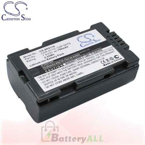CS Battery for Panasonic NV-EX1B / NVEX3 / NV-EX3 / NV-GS1B Battery 750mah CA-SPD110