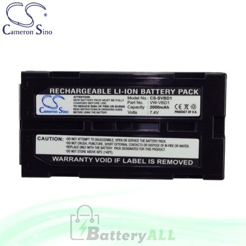 CS Battery for Panasonic NV-GS55B / NV-GS58GK / NV-GS58GK-S Battery 2000mah CA-SVBD1