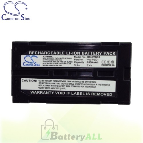 CS Battery for Panasonic NV-GS75B / NV-GS75EG-S / NV-GS78GK Battery 2000mah CA-SVBD1