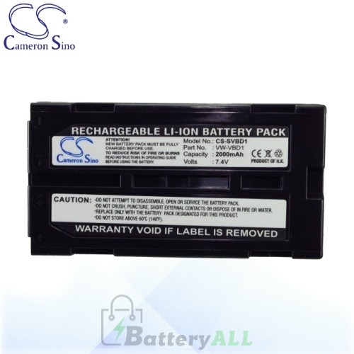 CS Battery for Panasonic PV-GS83 / PV-GS85 / SDR-H18 Battery 2000mah CA-SVBD1