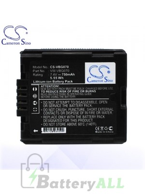 CS Battery for Panasonic VW-VBG070 / VW-VBG070A / VW-VBG070-K Battery 750mah CA-VBG070