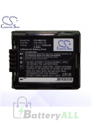 CS Battery for Panasonic AG-HMC151 / AG-HSC1 / HDC-DX1 Battery 1320mah CA-VBG130