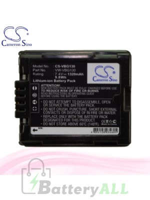 CS Battery for Panasonic HDC-HS300 / HDC-HS300K / HDC-HS300P Battery 1320mah CA-VBG130