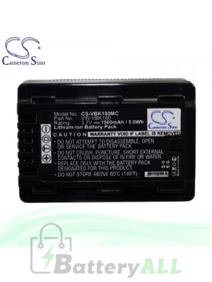 CS Battery for Panasonic HDC-SD60P / HDC-SD60PC / HDC-SD90 Battery 1500mah CA-VBK180MC