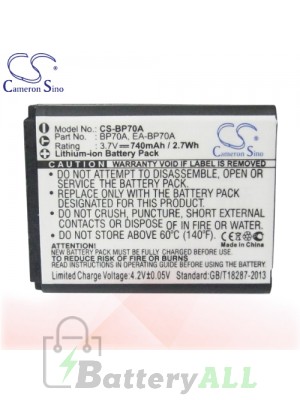 CS Battery for Samsung ST88 / ST89 / ST90 / ST91 / ST93 Battery 740mah CA-BP70A