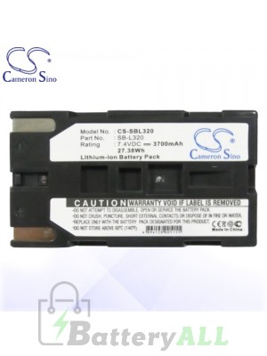 CS Battery for Samsung VP-L530 / VP-L550 / VP-L800 / VP-L906 Battery 3700mah CA-SBL320