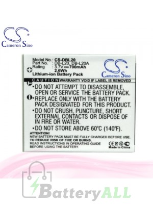 CS Battery for Sanyo Xacti DSC-C5 / DSC-E6 / DSC-J4 / E60 Battery 700mah CA-DBL20