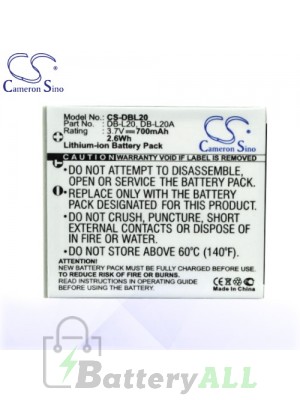 CS Battery for Sanyo Xacti DMX-C6(S) / DMX-CA6 / DMX-CA8 Battery 700mah CA-DBL20