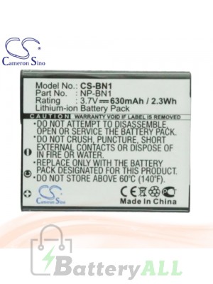 CS Battery for Sony Cyber-shot DSC-W380 / DSC-W380B / DSC-W380S Battery 630mah CA-BN1