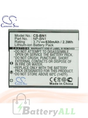 CS Battery for Sony Cyber-shot DSC-W380 / DSC-W380B / DSC-W380S Battery 630mah CA-BN1