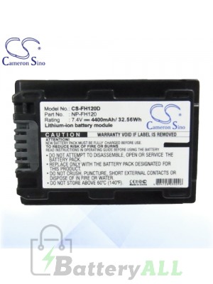 CS Battery for Sony HDR-HC7 / HDR-CX12 / HDR-SR11 / HDR-UX3E Battery 4400mah CA-FH120D