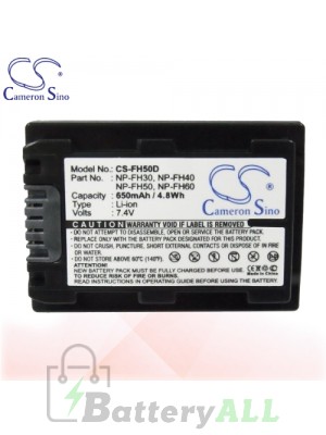 CS Battery for Sony DCR-DVD508 / DCR-DVD510E / DCR-DVD602 Battery 650mah CA-FH50D