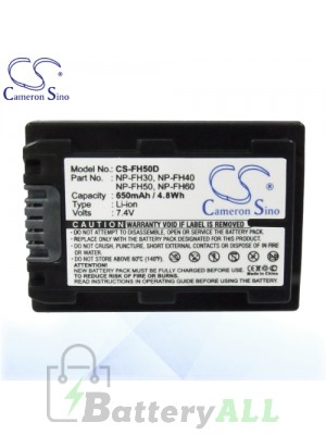 CS Battery for Sony HDR-SR10D / HDR-SR10E / HDR-SR11 Battery 650mah CA-FH50D