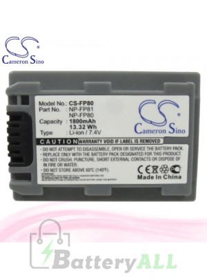 CS Battery for Sony DCR-DVD705 / DCR-DVD705E / DCR-DVD803 Battery 1800mah CA-FP80