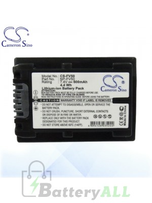 CS Battery for Sony HDR-CX370 / HDR-CX370V / HDR-CX500 Battery 600mah CA-FV50