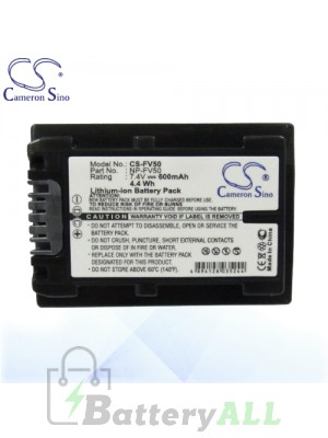 CS Battery for Sony HDR-PJ50E / HDR-PJ50V / HDR-PJ200E Battery 600mah CA-FV50