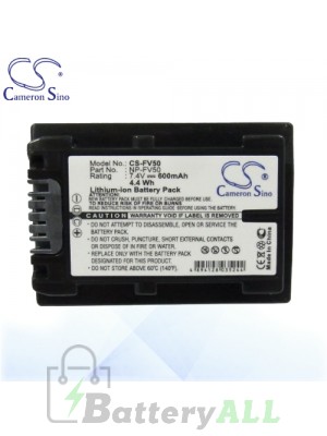 CS Battery for Sony HDR-SR12/E / HDR-SR12E / HDR-SX43S Battery 600mah CA-FV50