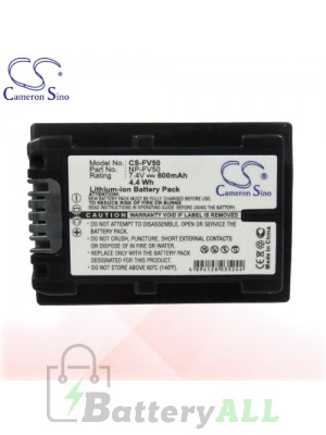 CS Battery for Sony DCR-DVD506 / DCR-DVD506E / DCR-DVD508 Battery 600mah CA-FV50