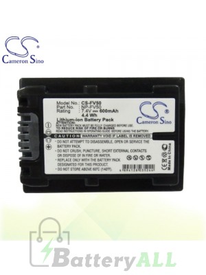 CS Battery for Sony DCR-DVD905E / DCR-DVD908E / DCR-DVD910 Battery 600mah CA-FV50