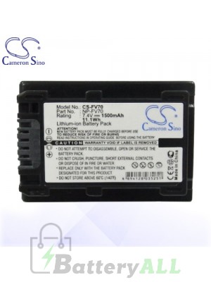 CS Battery for Sony DCR-DVD203E / DCR-DVD205E / DCR-DVD304E Battery 1500mah CA-FV70