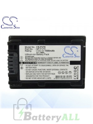 CS Battery for Sony HDR-PJ50 / HDR-SR5E / HDR-SR7E / HDR-SR8E Battery 1500mah CA-FV70