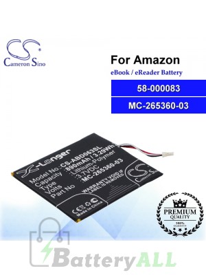 CS-ABD063SL For Amazon Ebook Battery Model 58-000083 / 58-000151 / MC-265360-03