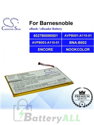 CS-BNR002SL For Barnes & Noble Ebook Battery Model 6027B0090501 / AVPB001-A110-01 / AVPB003-A110-01 / BNA-B002 / ENCORE / NOOKCOLOR